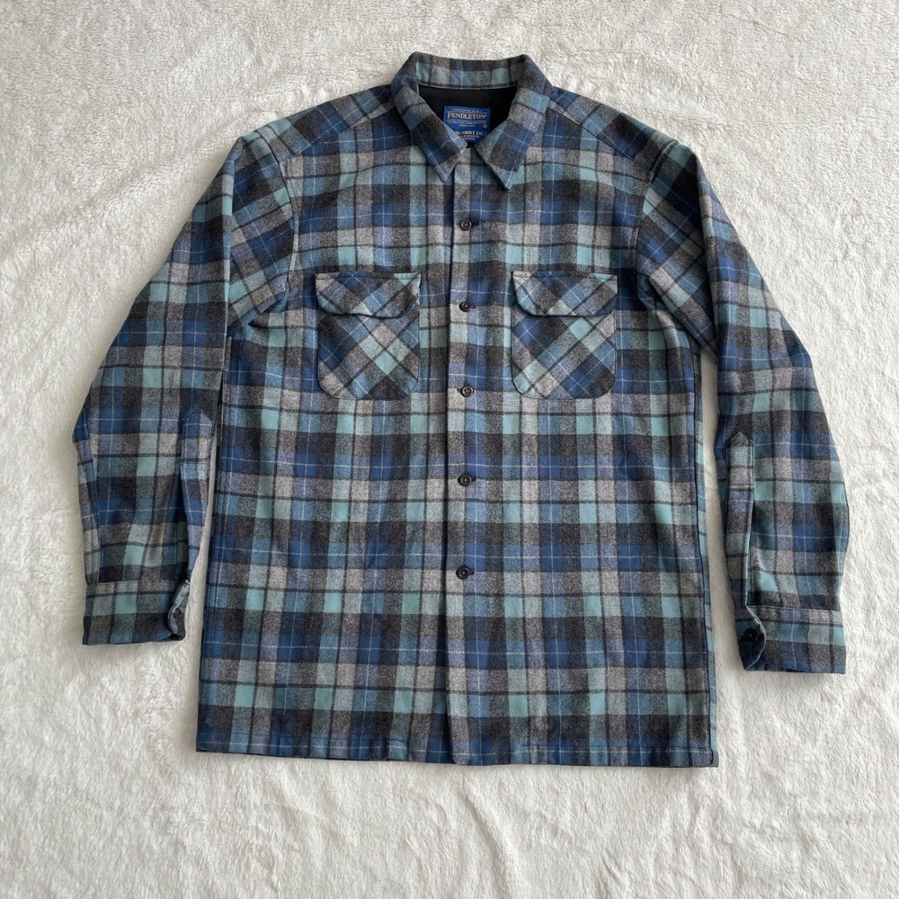 Pendleton Board Shirt Jac Blue Shadow Plaid Loop Beach Boys Limited Edition M